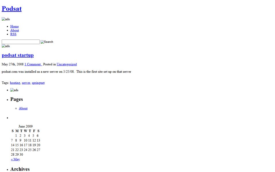 Peak-activity snapshot of podsat.com from Jun 04, 2009